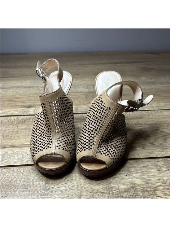 Coach Shoes - Women's Coach Tan Peep-Toe Sandals Size 6